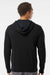 Independent Trading Company AFX90UNZ Mens Full Zip Hooded Sweatshirt Hoodie w/ Pockets Black Model Back