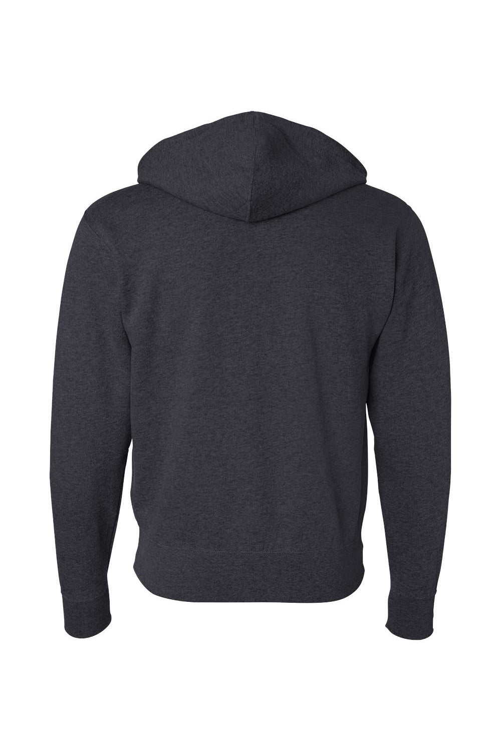Independent Trading Company AFX90UNZ Mens Full Zip Hooded Sweatshirt Hoodie w/ Pockets Heather Charcoal Grey Flat Back