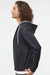 Independent Trading Company AFX90UNZ Mens Full Zip Hooded Sweatshirt Hoodie w/ Pockets Heather Charcoal Grey Model Side