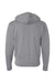 Independent Trading Company AFX90UNZ Mens Full Zip Hooded Sweatshirt Hoodie w/ Pockets Heather Gunmetal Grey Flat Back