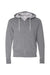 Independent Trading Company AFX90UNZ Mens Full Zip Hooded Sweatshirt Hoodie w/ Pockets Heather Gunmetal Grey Flat Front