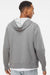 Independent Trading Company AFX90UNZ Mens Full Zip Hooded Sweatshirt Hoodie w/ Pockets Heather Gunmetal Grey Model Back