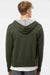Independent Trading Company PRM90HTZ Mens French Terry Full Zip Hooded Sweatshirt Hoodie w/ Pockets Heather Olive Green Model Back