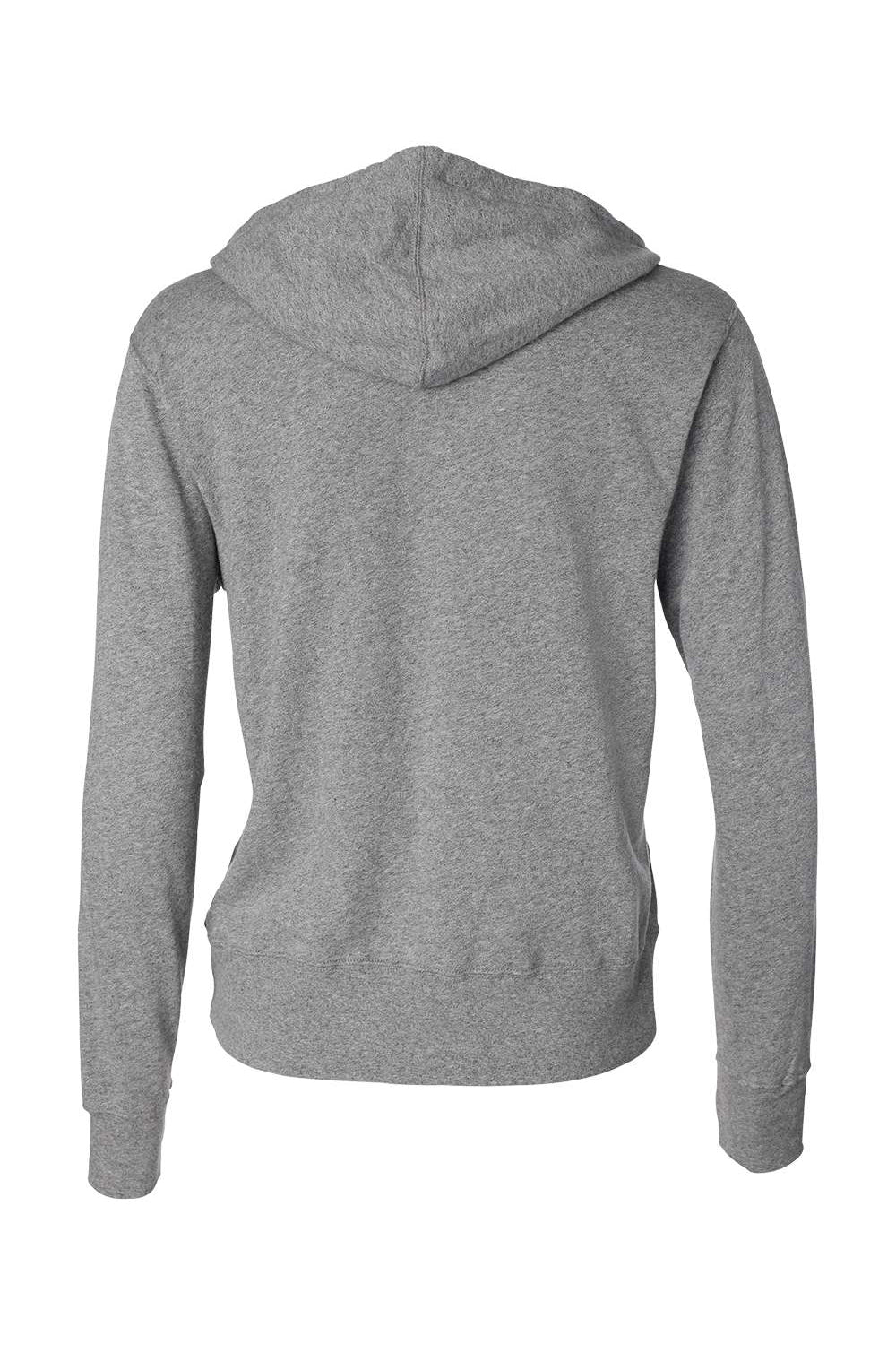 Independent Trading Company PRM90HTZ Mens French Terry Full Zip Hooded Sweatshirt Hoodie w/ Pockets Salt & Pepper Grey Flat Back