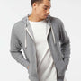 Independent Trading Co. Mens French Terry Full Zip Hooded Sweatshirt Hoodie - Salt & Pepper Grey - NEW