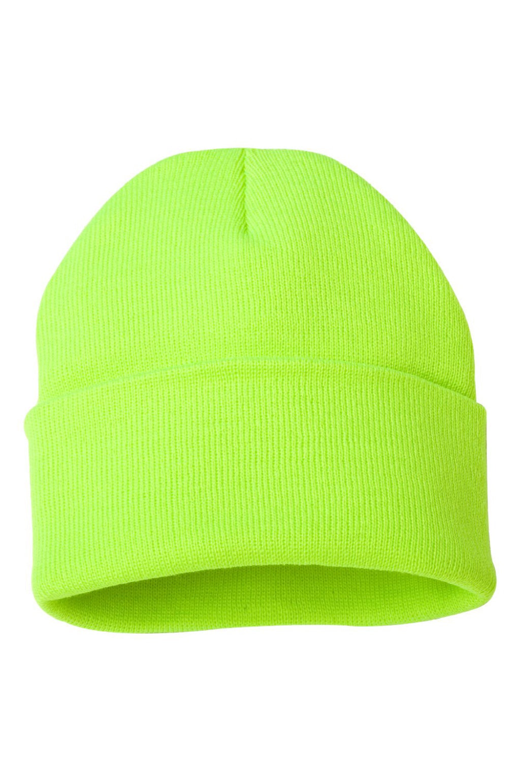 Sportsman Hats SP12 Unisex Solid Cuffed Beanie Safety Yellow Flat Front