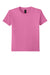 Gildan 64000B Youth Softstyle Short Sleeve Crewneck T-Shirt Azalea Pink Flat Front