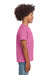 Gildan 64000B Youth Softstyle Short Sleeve Crewneck T-Shirt Azalea Pink Model Side