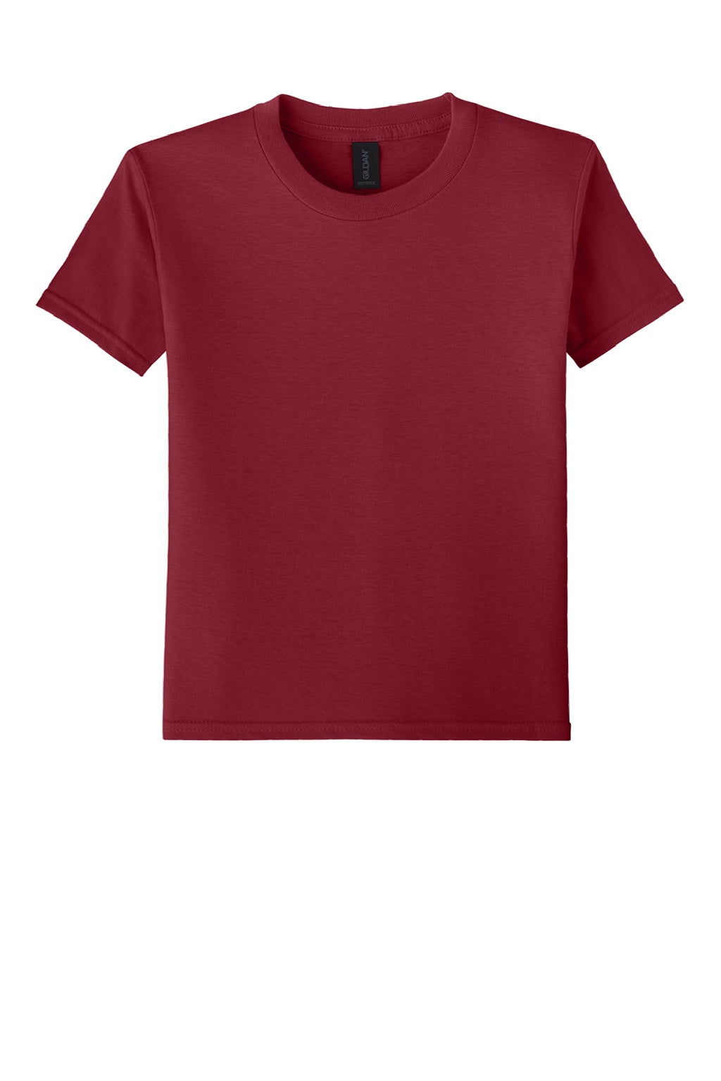 Gildan 64000B Youth Softstyle Short Sleeve Crewneck T-Shirt Cardinal Red Flat Front