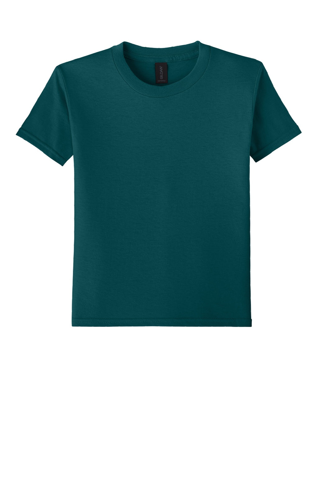 Gildan 64000B Youth Softstyle Short Sleeve Crewneck T-Shirt Fan Marine Green Flat Front