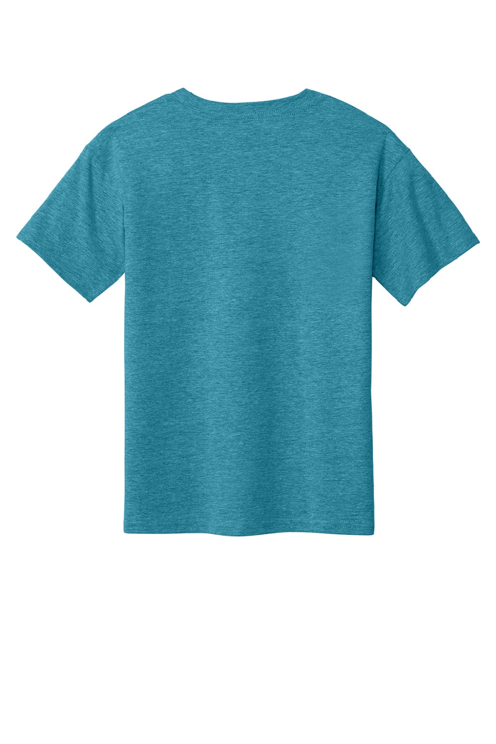 Gildan 64000B Youth Softstyle Short Sleeve Crewneck T-Shirt Heather Galapagos Blue Flat Back