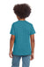 Gildan 64000B Youth Softstyle Short Sleeve Crewneck T-Shirt Heather Galapagos Blue Model Back