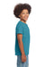 Gildan 64000B Youth Softstyle Short Sleeve Crewneck T-Shirt Heather Galapagos Blue Model Side