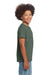 Gildan 64000B Youth Softstyle Short Sleeve Crewneck T-Shirt Heather Military Green Model Side