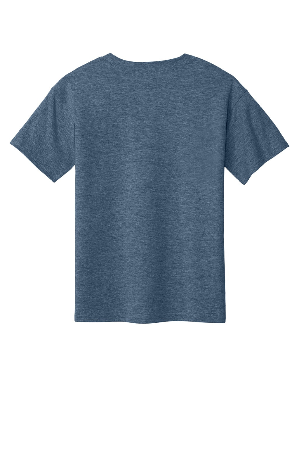Gildan 64000B Youth Softstyle Short Sleeve Crewneck T-Shirt Heather Indigo Blue Flat Back
