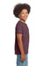 Gildan 64000B Youth Softstyle Short Sleeve Crewneck T-Shirt Heather Maroon Model Side