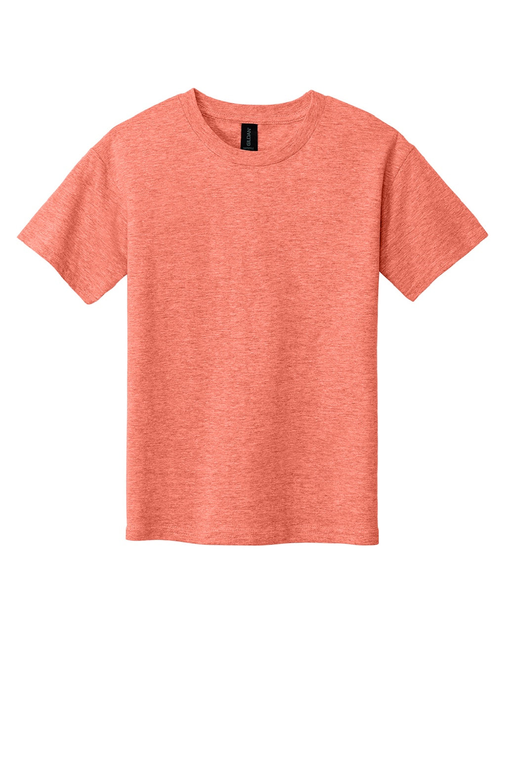 Gildan 64000B Youth Softstyle Short Sleeve Crewneck T-Shirt Heather Orange Flat Front
