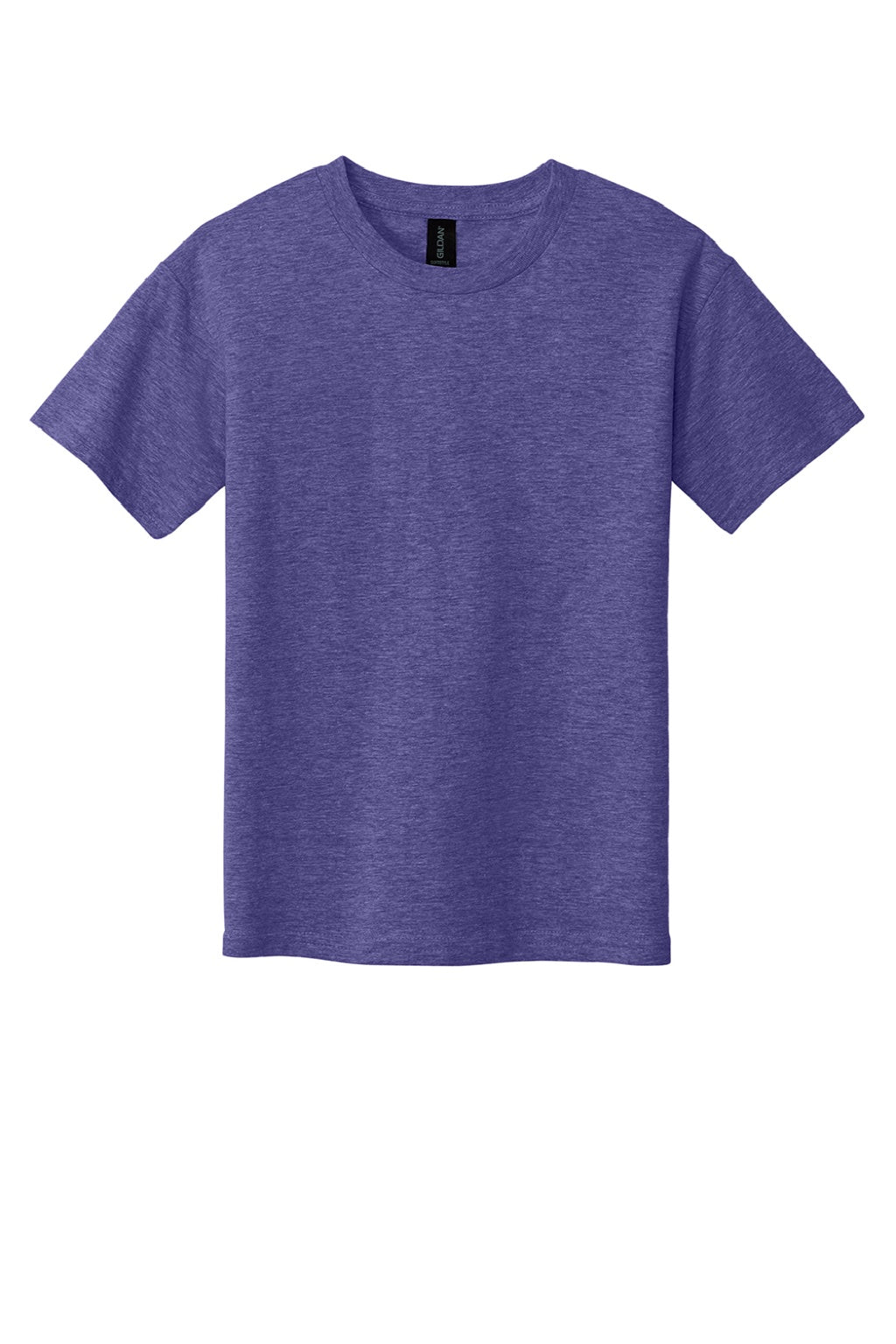 Gildan 64000B Youth Softstyle Short Sleeve Crewneck T-Shirt Heather Purple Flat Front