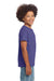 Gildan 64000B Youth Softstyle Short Sleeve Crewneck T-Shirt Heather Purple Model Side