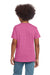 Gildan 64000B Youth Softstyle Short Sleeve Crewneck T-Shirt Heather Heliconia Pink Model Back