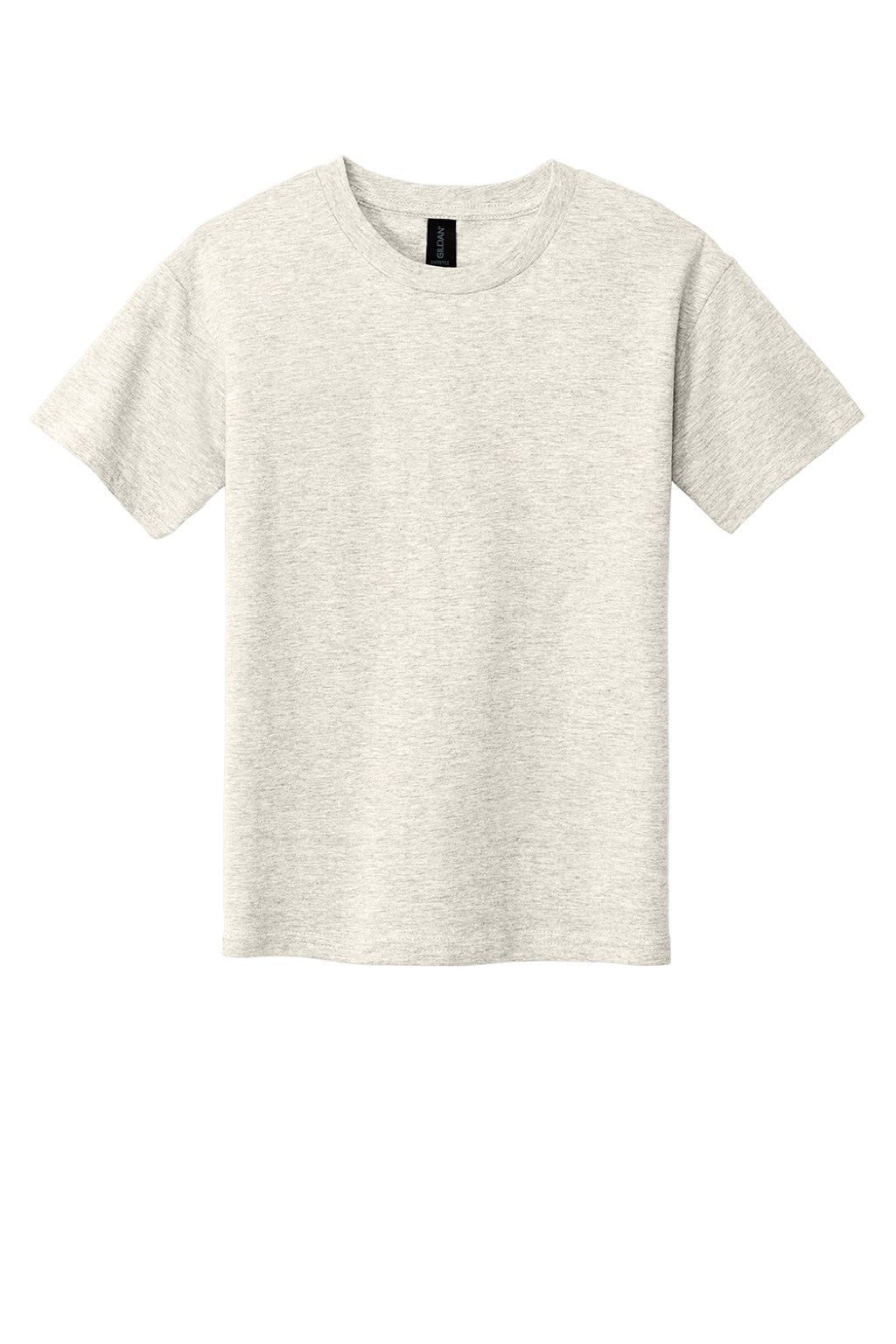 Gildan 64000B Youth Softstyle Short Sleeve Crewneck T-Shirt Heather Oatmeal Flat Front