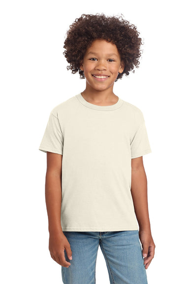 Gildan 64000B Youth Softstyle Short Sleeve Crewneck T-Shirt Natural Model Front