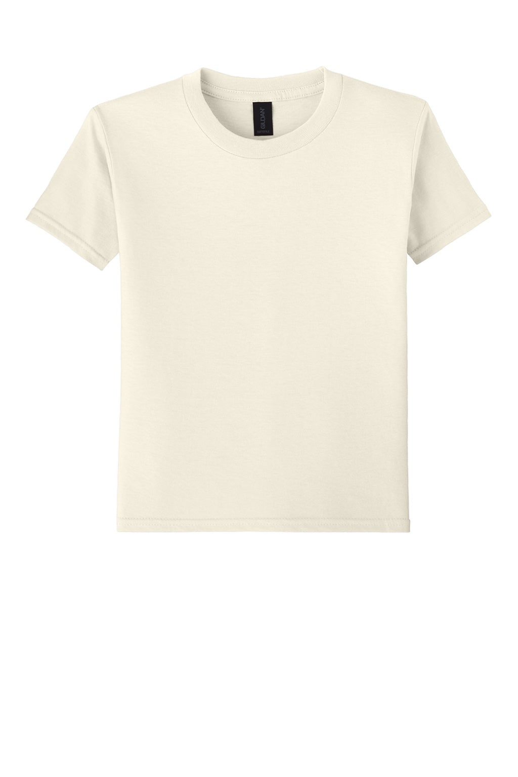 Gildan 64000B Youth Softstyle Short Sleeve Crewneck T-Shirt Natural Flat Front