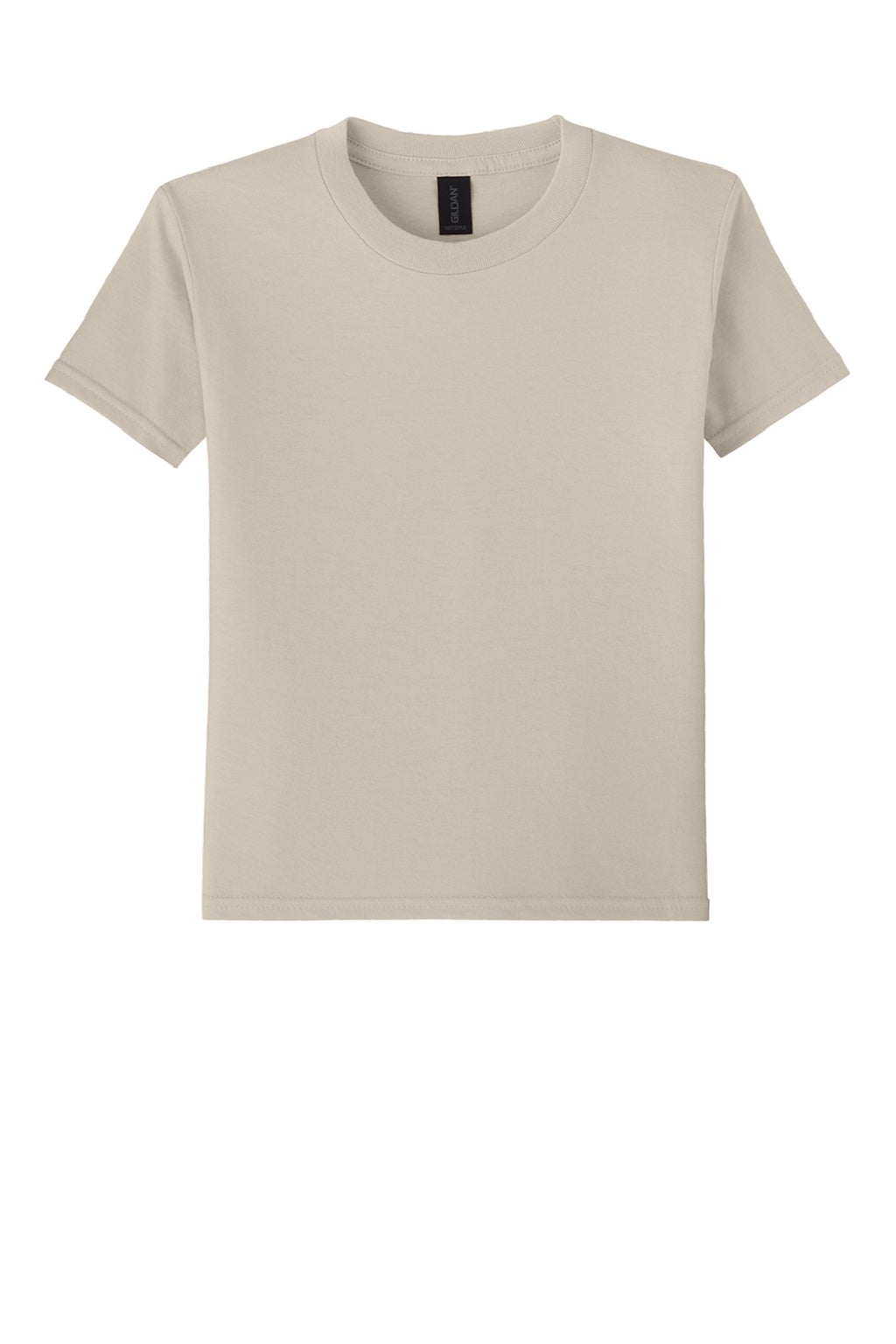 Gildan 64000B Youth Softstyle Short Sleeve Crewneck T-Shirt Sand Flat Front