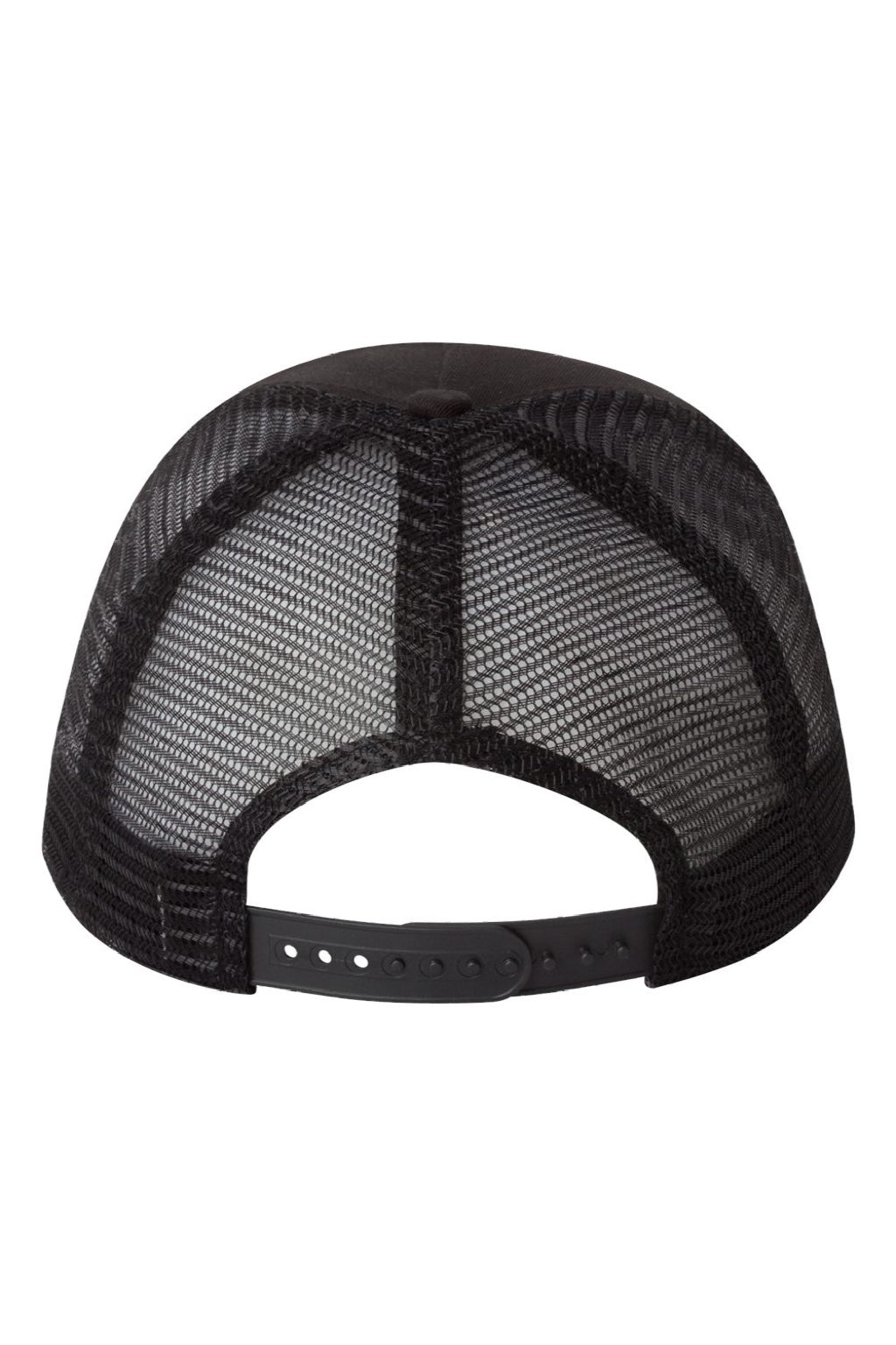 Valucap Hats 8804H Mens 5 Panel Snapback Trucker Hat Black Flat Back