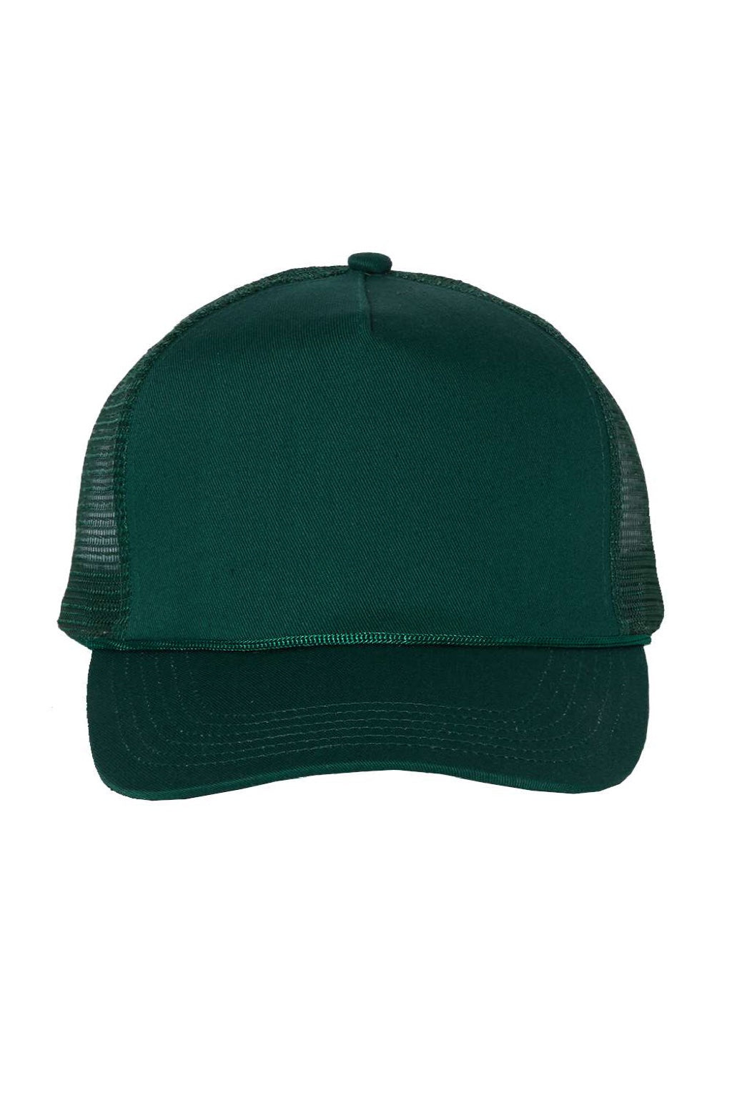Valucap Hats 8804H Mens 5 Panel Snapback Trucker Hat Forest Green Flat Front