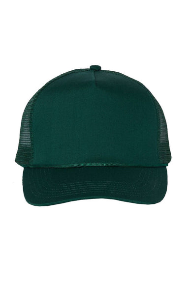 Valucap Hats 8804H Mens 5 Panel Snapback Trucker Hat Forest Green Flat Front