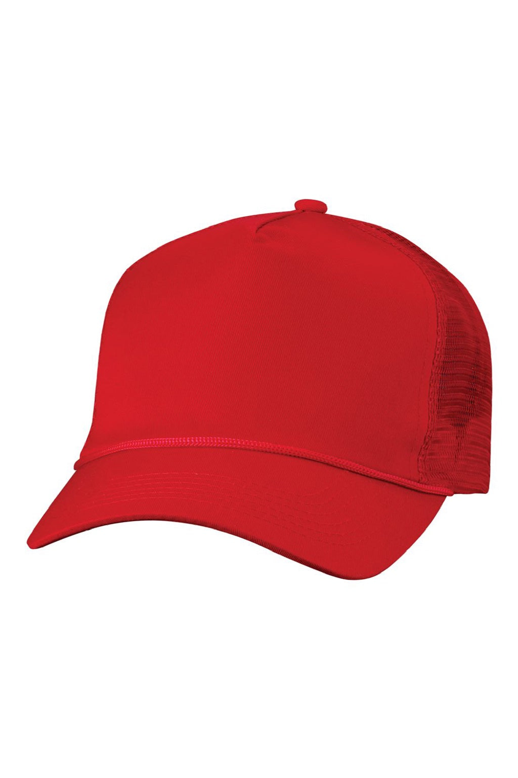 Valucap Hats 8804H Mens 5 Panel Snapback Trucker Hat Red Flat Front