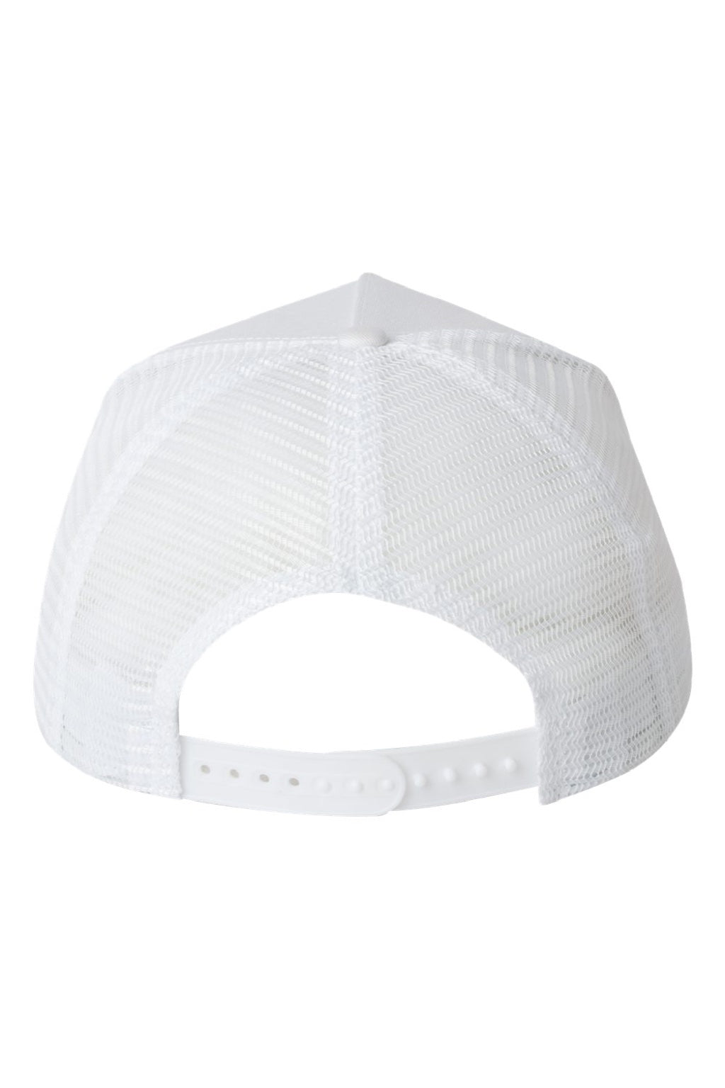 Valucap Hats 8804H Mens 5 Panel Snapback Trucker Hat White Flat Back
