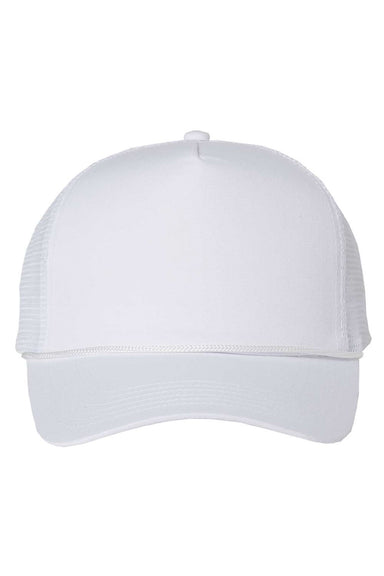 Valucap Hats 8804H Mens 5 Panel Snapback Trucker Hat White Flat Front
