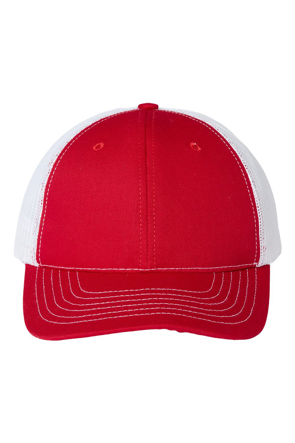 Classic Caps USA100 Mens USA Made Trucker Hat Red/White Flat Front