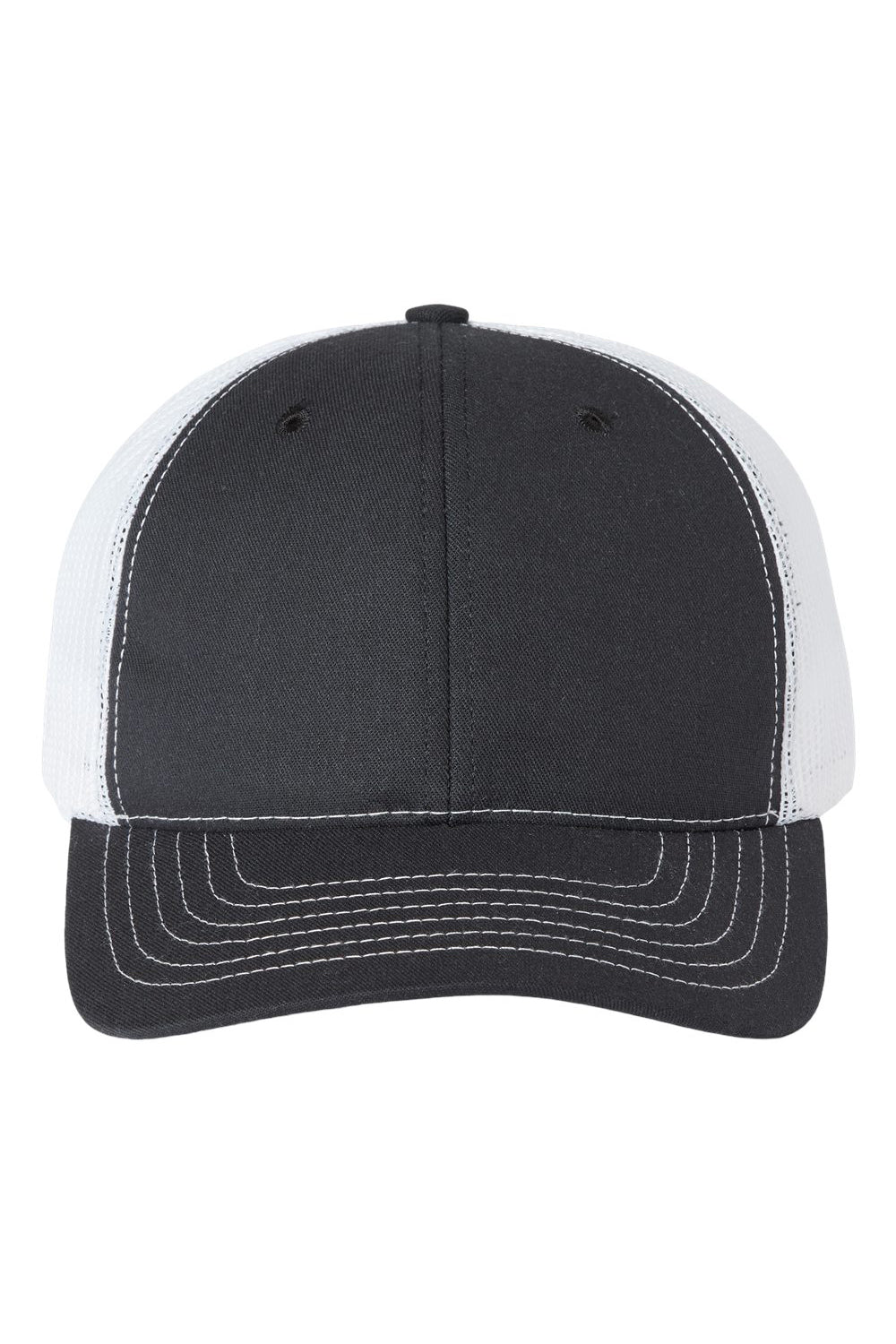 Classic Caps USA100 Mens USA Made Trucker Hat Black/White Flat Front