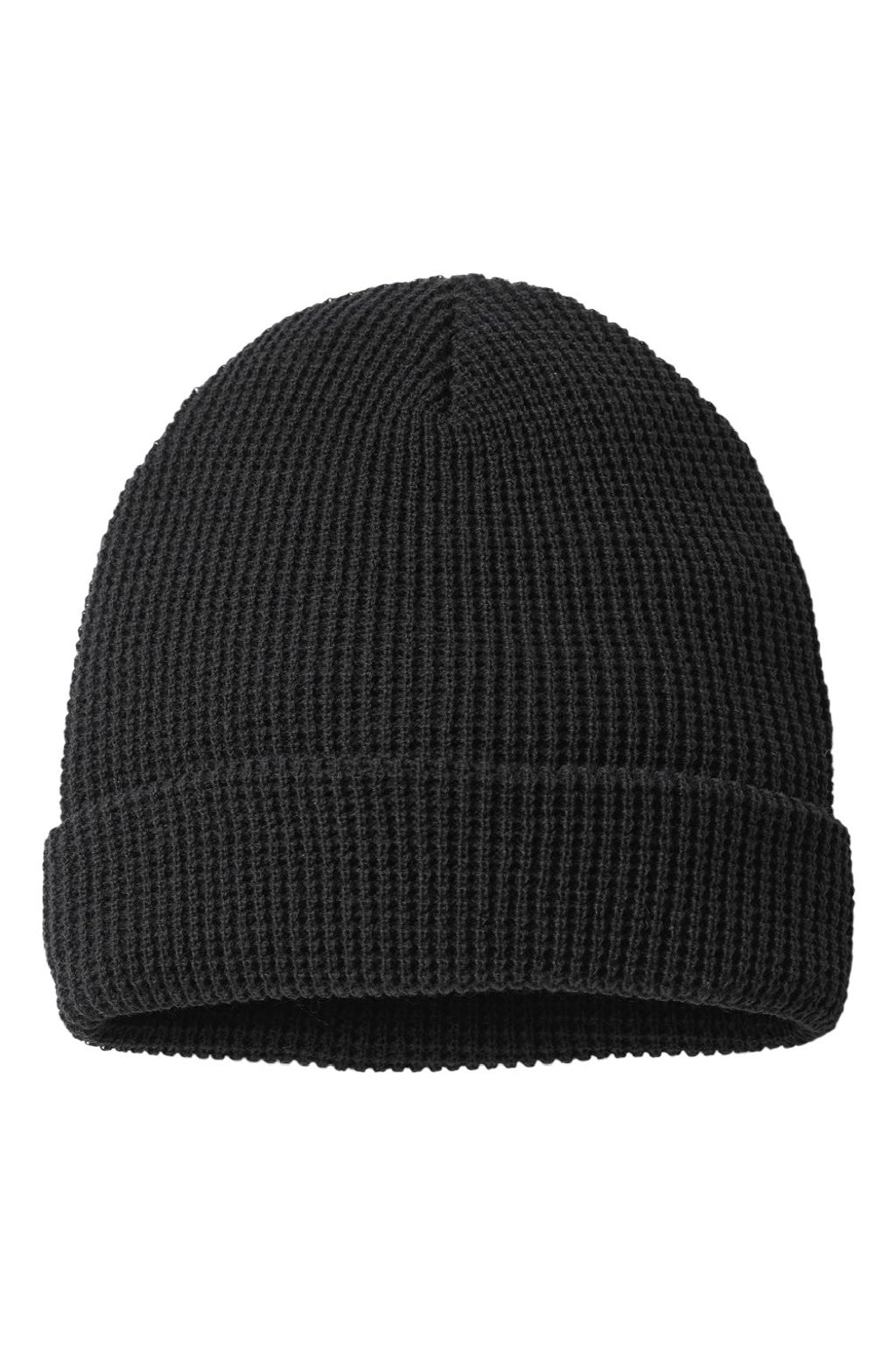 Richardson Hats 146R Unisex Waffle Cuffed Beanie Black Flat Front