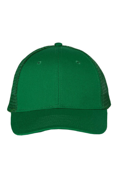 Valucap Hats VC400 Mens Mesh Back Twill Snapback Trucker Hat Kelly Green Flat Front