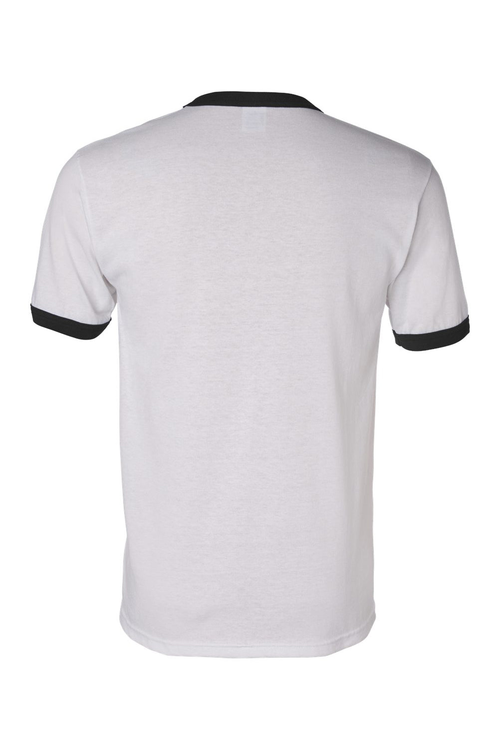 Augusta Sportswear 710 Mens Ringer Short Sleeve Crewneck T-Shirt White/Black Flat Back