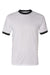 Augusta Sportswear 710 Mens Ringer Short Sleeve Crewneck T-Shirt White/Black Flat Front