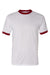 Augusta Sportswear 710 Mens Ringer Short Sleeve Crewneck T-Shirt White/Red Flat Front