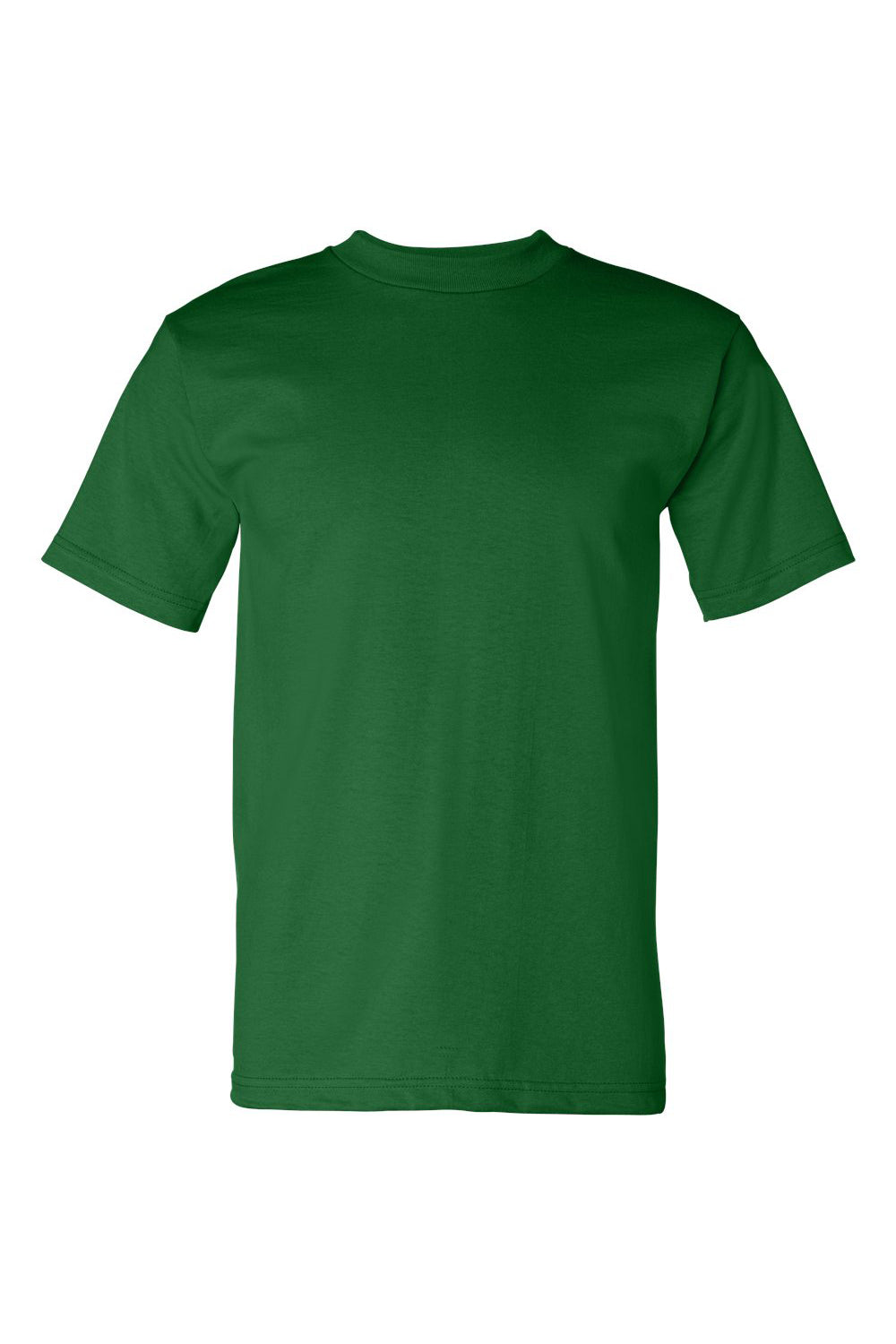 Bayside BA5100 Mens USA Made Short Sleeve Crewneck T-Shirt Kelly Green Flat Front