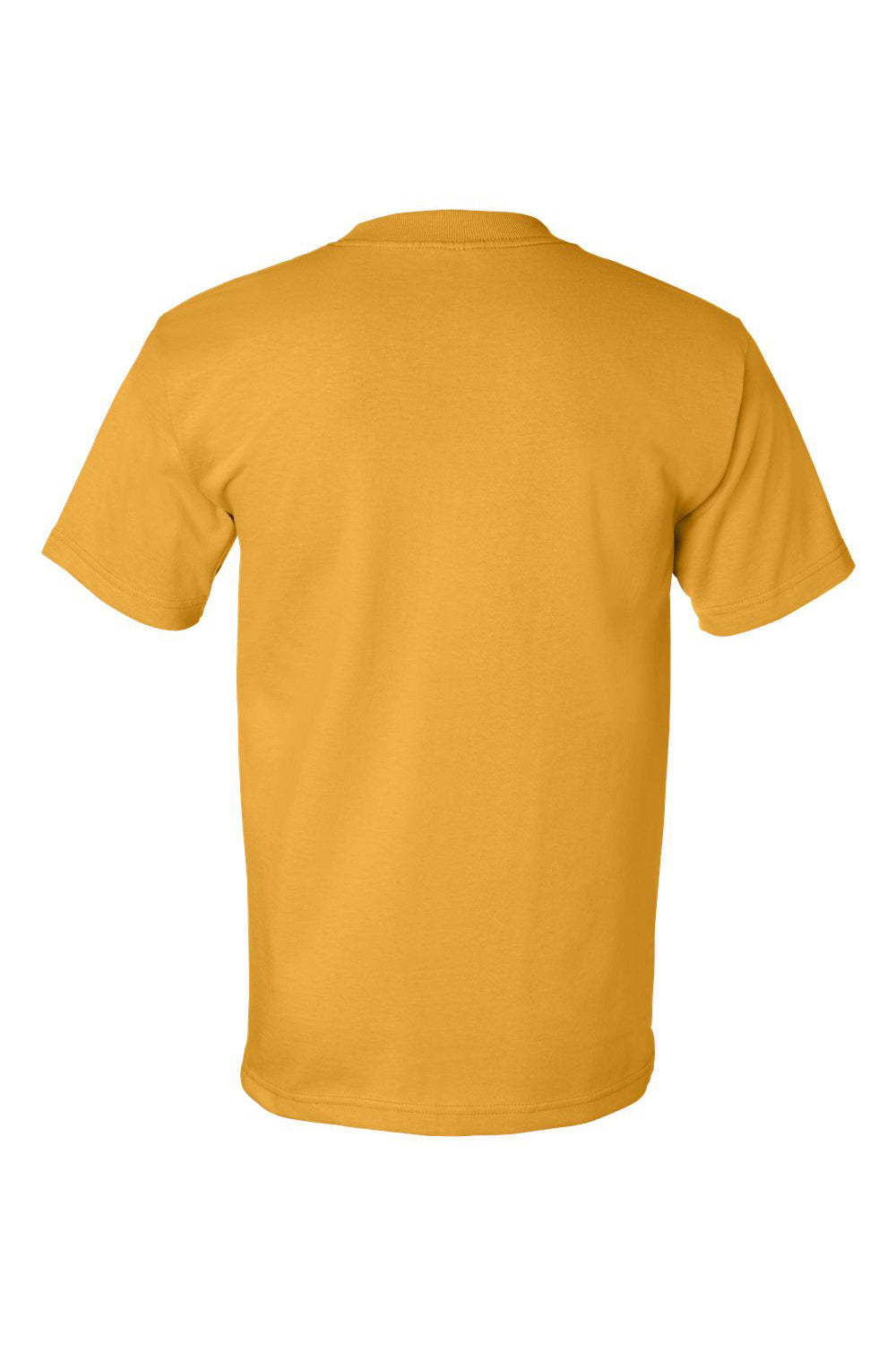 Bayside BA5100 Mens USA Made Short Sleeve Crewneck T-Shirt Gold Flat Back
