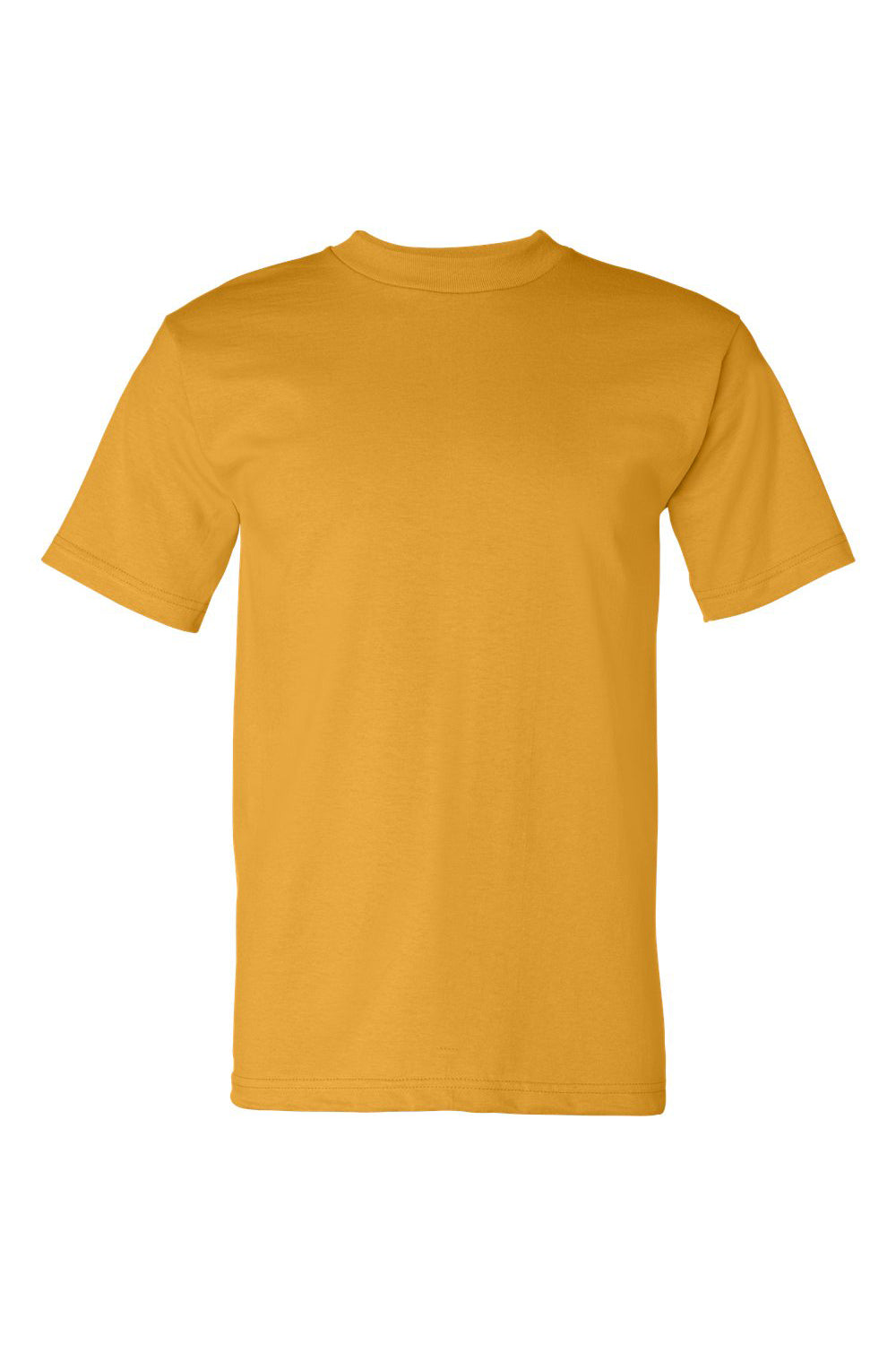 Bayside BA5100 Mens USA Made Short Sleeve Crewneck T-Shirt Gold Flat Front