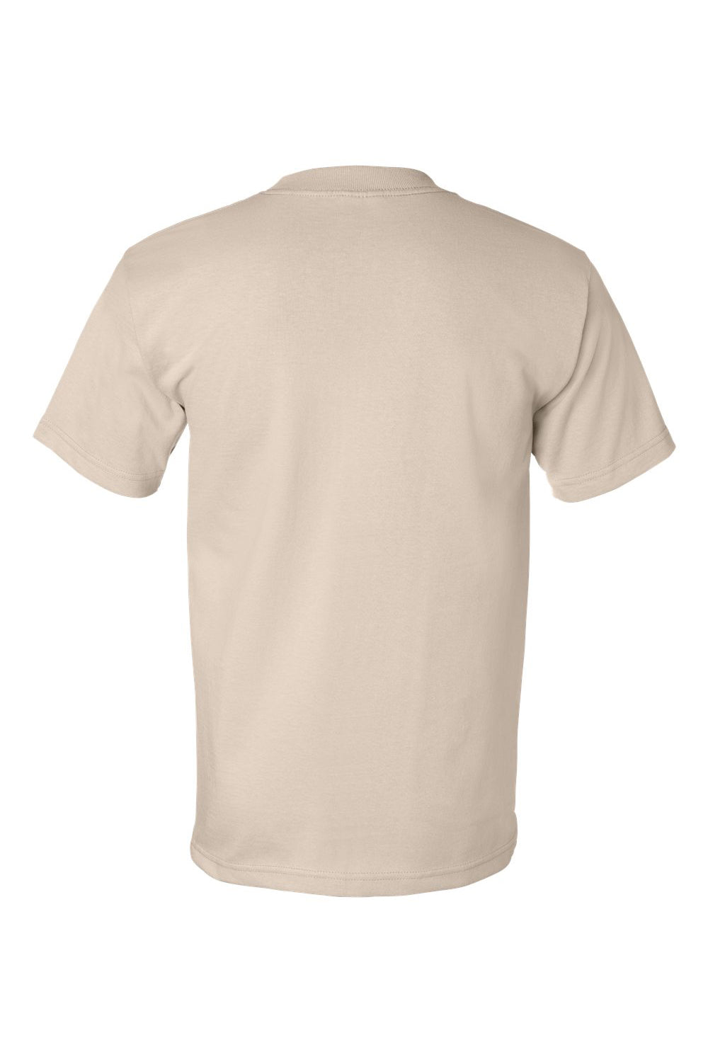 Bayside BA5100 Mens USA Made Short Sleeve Crewneck T-Shirt Sand Flat Back