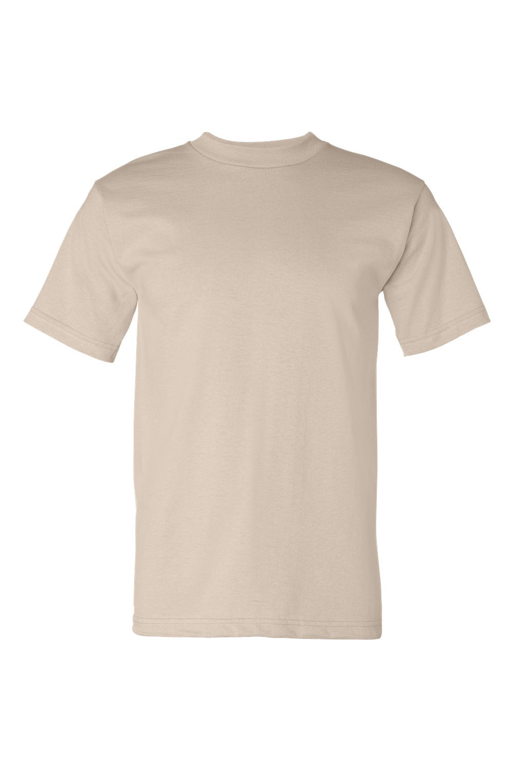 Bayside BA5100 Mens USA Made Short Sleeve Crewneck T-Shirt Sand Flat Front