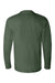 Bayside BA6100 Mens USA Made Long Sleeve Crewneck T-Shirt Forest Green Flat Back