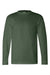 Bayside BA6100 Mens USA Made Long Sleeve Crewneck T-Shirt Forest Green Flat Front