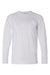 Bayside BA8100 Mens USA Made Long Sleeve Crewneck T-Shirt w/ Pocket Ash Grey Flat Front