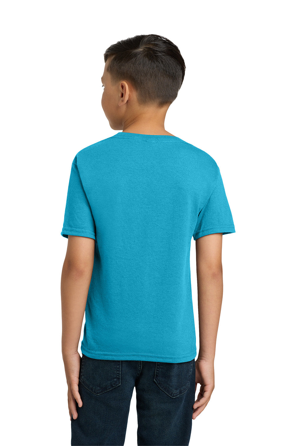 Jerzees 29B/29BR Youth Dri-Power Moisture Wicking Short Sleeve Crewneck T-Shirt California Blue Model Back
